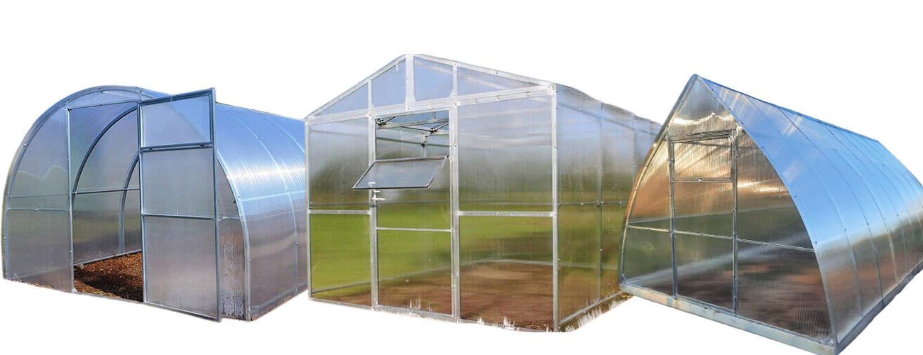 Модели теплиц из поликарбоната: арочная, прямостенная и каплевидная от завода СПР.